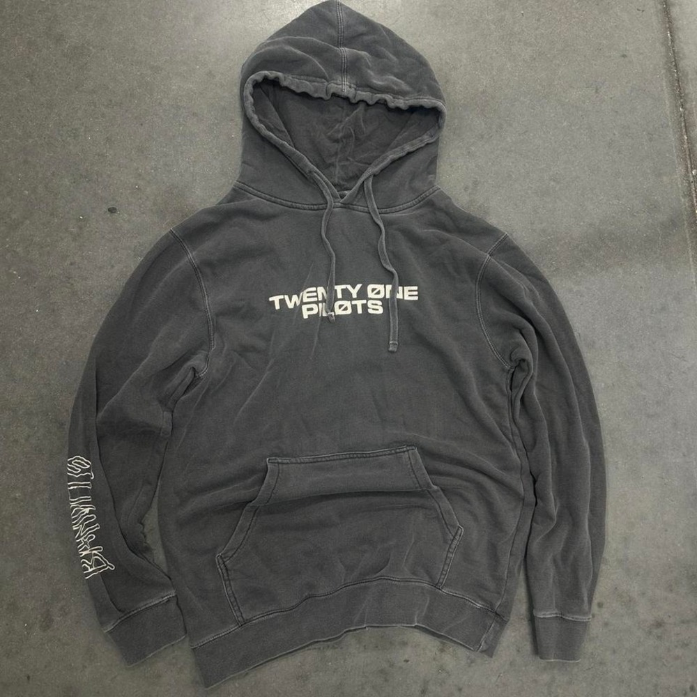 Gray Twenty One Pilots Bandito tour hoodie with white logo S